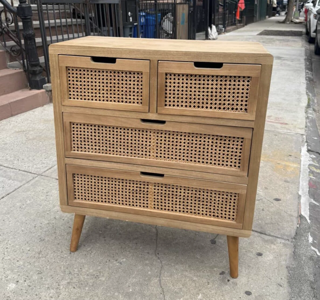 Rattan cane chest